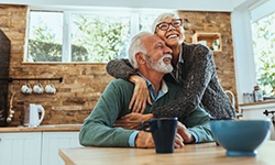 Patient in Casper with dentures talking with partner